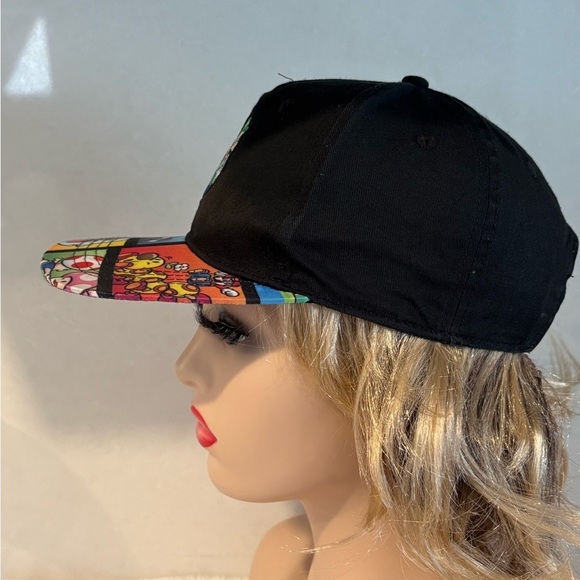 Black Super Mario Bros SnapBack Hat Unisex One Size - Picture 3 of 14